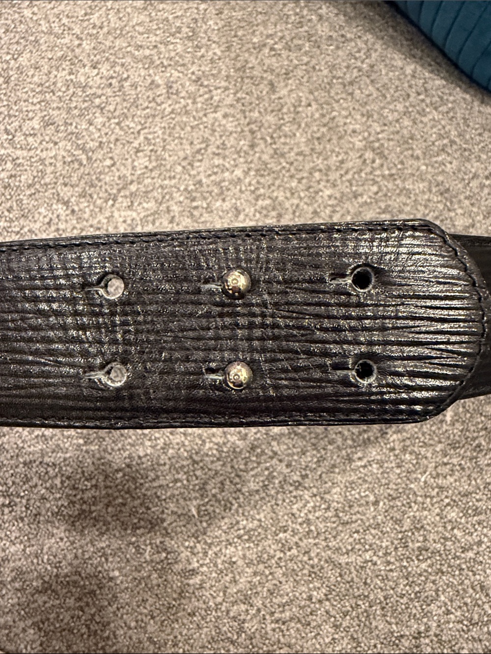MONDI VINTAGE BLACK WAIST BELT WITH SILVER CHAIN ACCENT - Picture 3 of 10